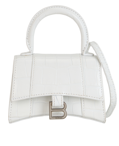 XS Hourglass Crossbody, £595, Handbags, White, Leather, Front view